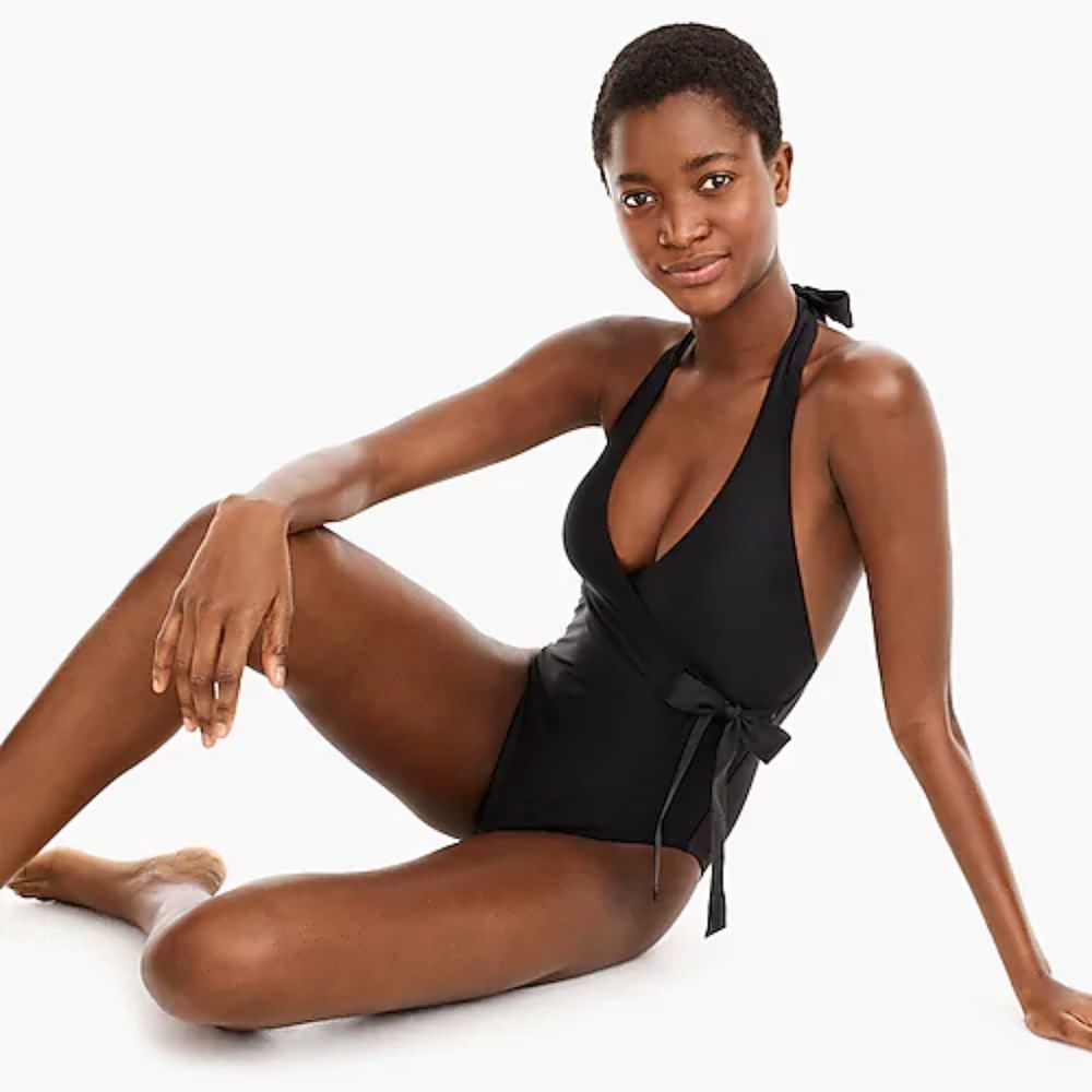 J. Crew Halter wrap one piece swimsuit